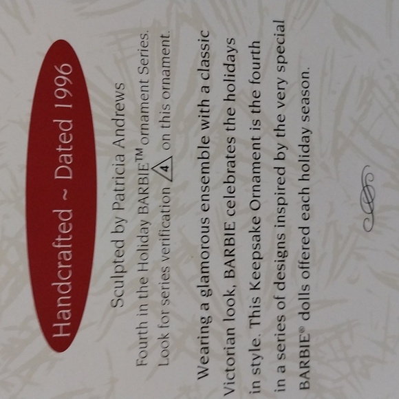 Hallmark Holiday Barbie Collectors ornament - Picture 4 of 4